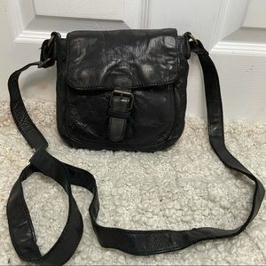 The Trend Made in Italy Black Leather Crossbody Purse Bag